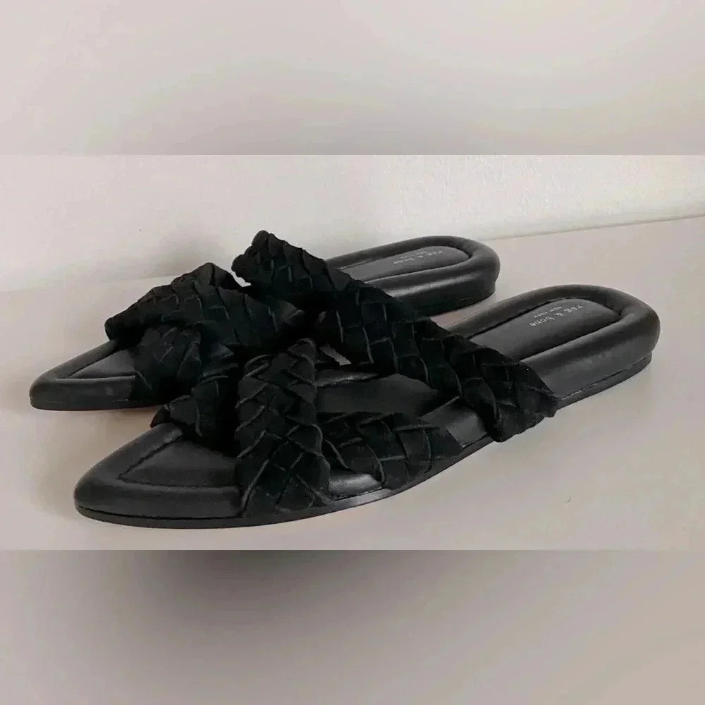 Nwob Rag & Bone Lewis Black Pointed Toe Leather S… - image 2